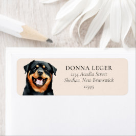 Etiqueta Dirección personalizada del perro Rottweiler