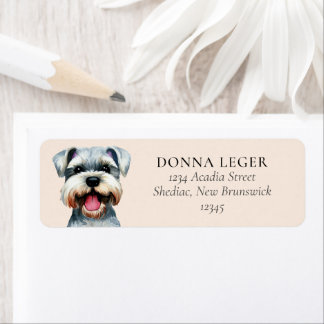 Etiqueta Dirección personalizada del perro Schnauzer