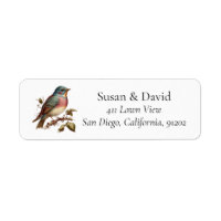 Dirección personalizada Robin Bird de época
