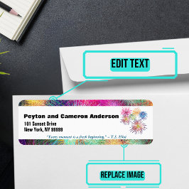 Etiqueta Dirección personalizada temática de enero