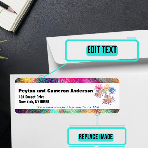 Etiqueta Dirección personalizada temática de enero