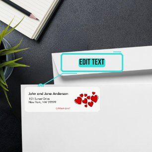 Etiqueta Dirección personalizada temática de febrero