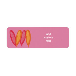 Etiqueta dirección rosa personalizado con plumas