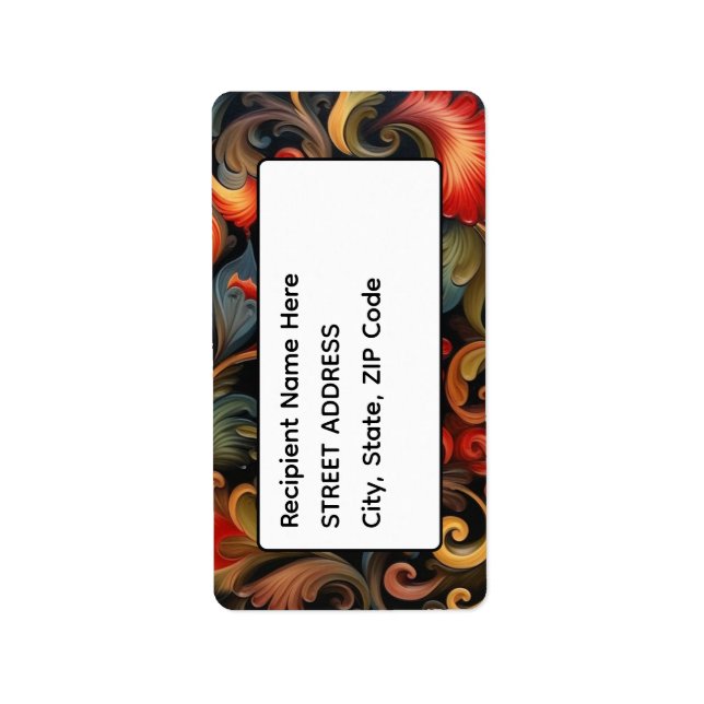 Etiqueta Dirección Rosepinta Rosemaling 2 de 6 (Frente)