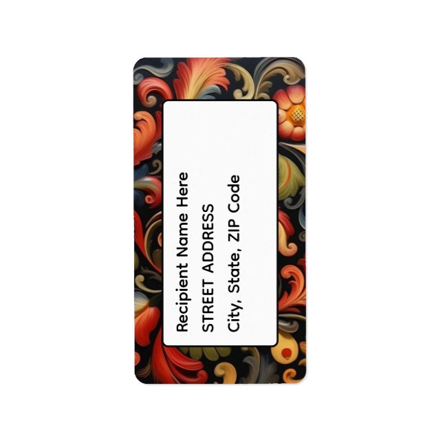 Etiqueta Dirección Rosepinte Rosemaling 4 de 6 (Frente)