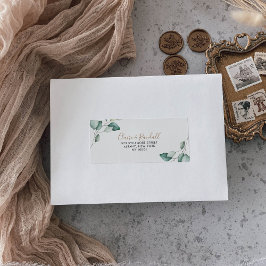 Etiqueta Dirección RSVP clásica de hojas verdes formales