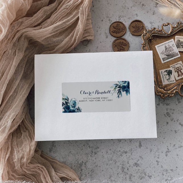 Etiqueta Dirección RSVP de Floral de acuarela clásica (Subido por el creador)