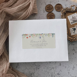 Etiqueta Dirección RSVP de la boda de flores silvestres rad