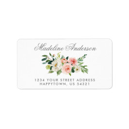 Etiqueta Dirección Rubor Silver color floral rosa color agu