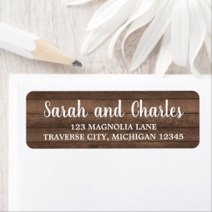 Etiqueta Dirección Rustic Charm Dark Wood