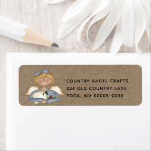 Etiqueta Dirección Rustic Primitive Country Angel Return