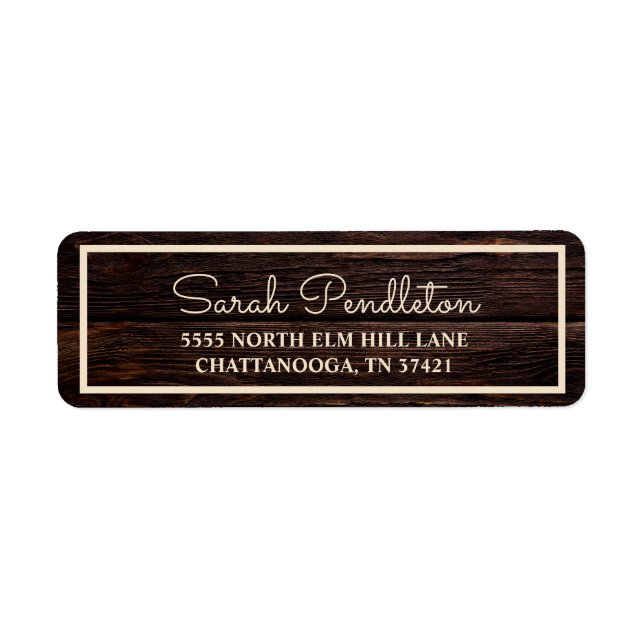 Etiqueta Dirección Rustic Wood Cream (Frente)
