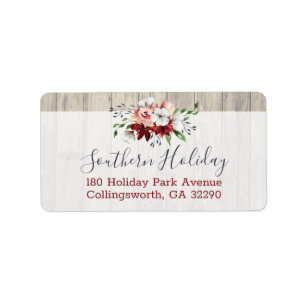 Etiqueta Dirección Rustic Wood & Southern Country Cotton