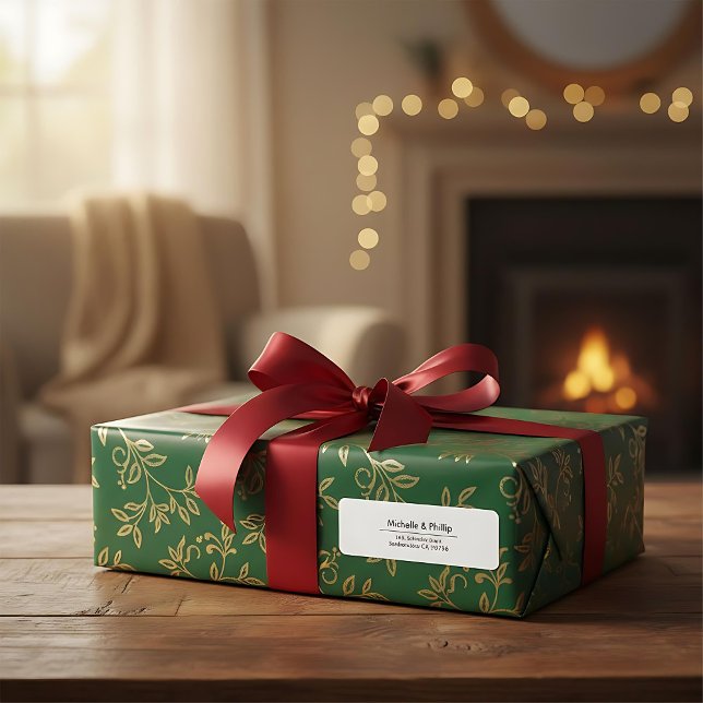 Etiqueta Dirección simple de devolución en blanco minimalis (Subido por el creador)