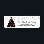 Etiqueta Dirección Skull Christmas Tree Return<br><div class="desc">Añade algo nuevo a tus vacaciones con este maravilloso árbol y cráneo de Navidad espeluznante y divertido con un toque de fantasía. Usar como parte de la colección coincidente con una tarjeta de felicitación,  pegatina de sobres.</div>