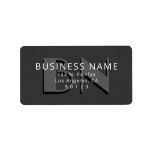 Etiqueta Dirección única de devolución de gris monograma