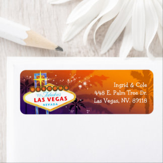 Etiqueta Dirección única de devolución del Boda de Las Vega