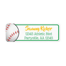 Etiqueta Dirección verde y dorada del béisbol