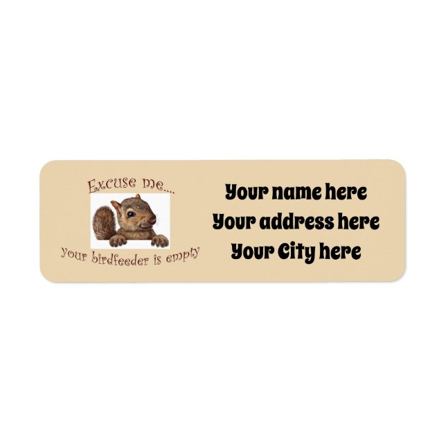 Etiqueta Disculpe, su alimentador de pájaros está vacío (Frente)