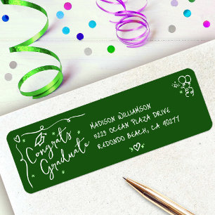 Etiqueta Discurso de graduación de estilo doodle dibujado a