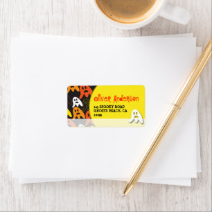 Etiqueta Discurso de Halloween del personalizado Fantasma