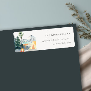 Etiqueta Discurso de moda Rústica de Camping Pine Woods