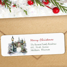 Etiqueta Discurso de Navidades de la Foliage verde rojo en