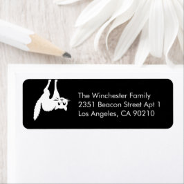 Etiqueta Discurso de regreso de Halloween divertido del gat