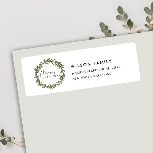 ETIQUETA DISCURSO DEL ELEGANTE HOLLY BERRY WREATH NAVIDADES