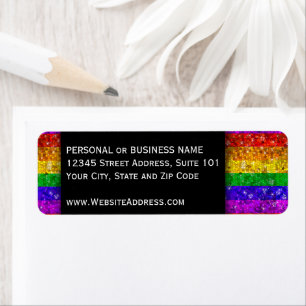 Etiqueta Discurso profesional Rainbow Purpurina del orgullo