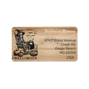 Etiqueta Discurso único de halloween sobre el tema del esqu