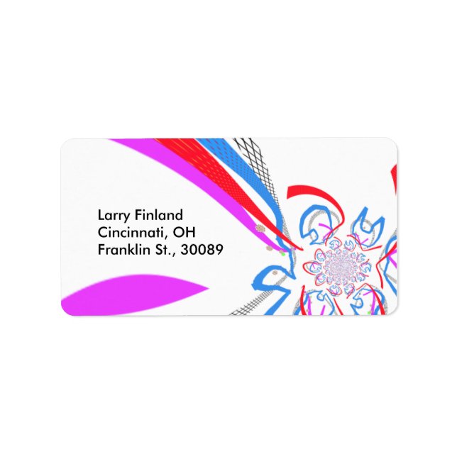 Etiqueta diseñada con estilo de arte moderno (Frente)