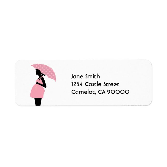 Etiqueta Diseñador Baby Shower [rosa] (Frente)