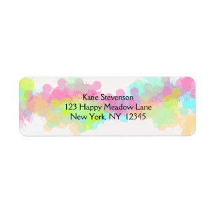 Etiqueta Diseño abstracto colorido de manchas de agua