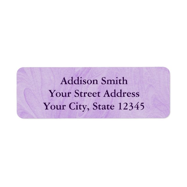 Etiqueta Diseño abstracto de mármol | Púrpura (Frente)