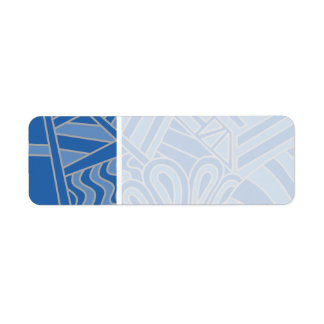 Etiqueta Diseño Art Decó Azul.