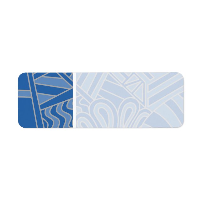 Etiqueta Diseño Art Decó Azul. (Frente)