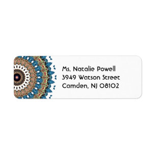 Etiqueta Diseño bonito colorido de la mandala