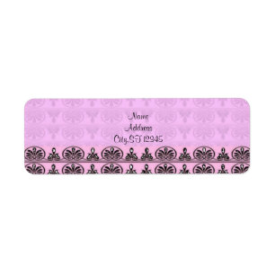 Etiqueta Diseño damasco en rosa