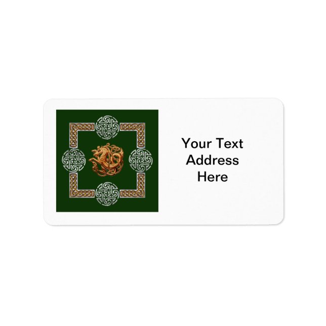 Etiqueta Diseño de caballos celtas (Frente)