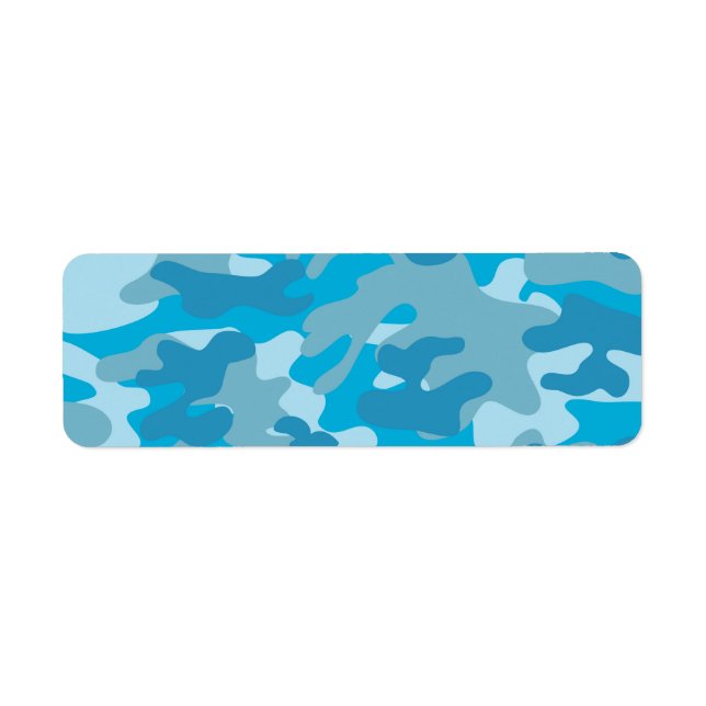 Etiqueta Diseño de camo azul y gris (Frente)