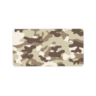 Etiqueta Diseño de Camo Marrón