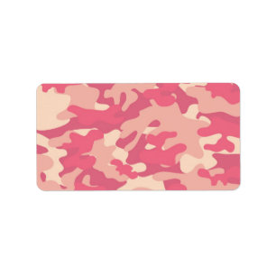 Etiqueta Diseño de camo rosa