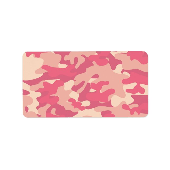 Etiqueta Diseño de camo rosa (Frente)