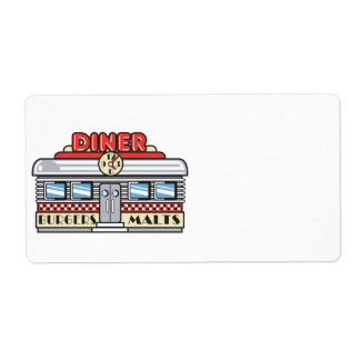 Etiqueta diseño de comedor retro