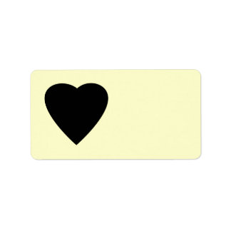 Etiqueta Diseño de Corazón de Amor Negro y Crema.