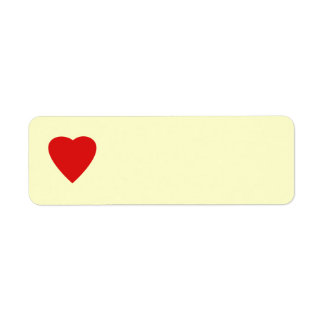 Etiqueta Diseño de corazón de amor rojo y crema.