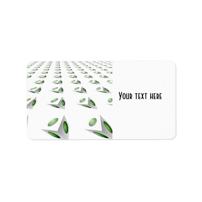 Etiqueta Diseño de cubo 3D moderno (Frente)