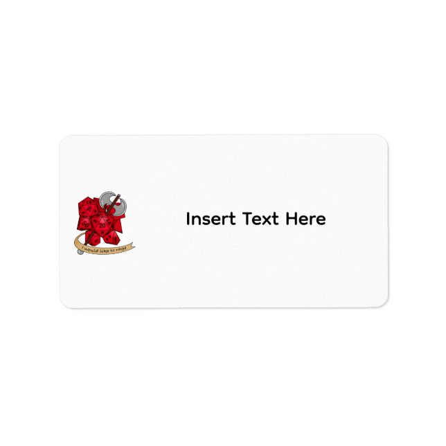 Etiqueta Diseño de dados bárbaros (Frente)