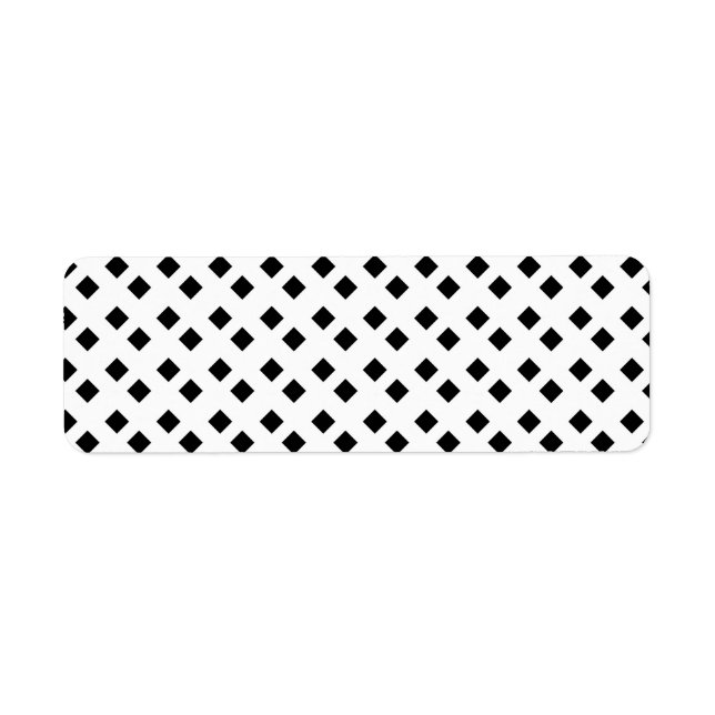 Etiqueta Diseño de diamante blanco negro (Frente)